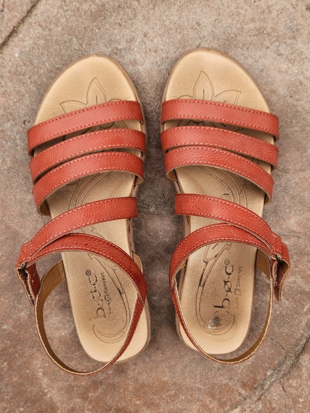 Born sandals, burnt orange with velcro closure